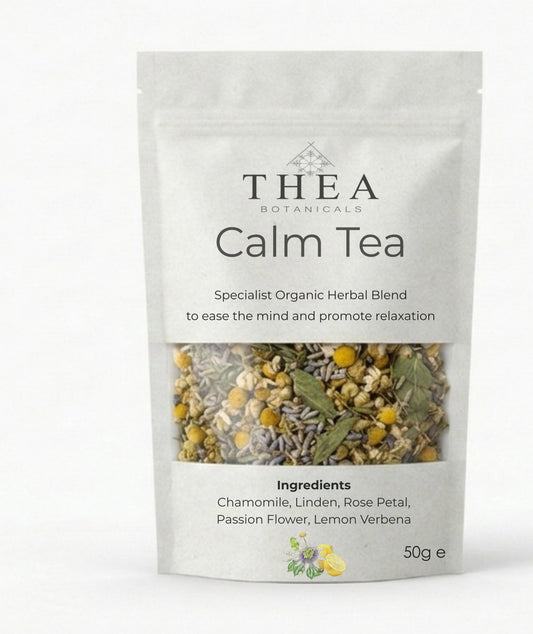 Thea Botanicals Calm Tea No.01 organic loose leaf herbal blend for stress relief and sleep