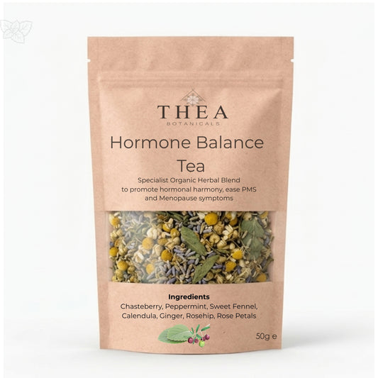 Thea Botanicals Hormone Balance Tea No.03 organic loose leaf herbal blend for PMS and menopause support.